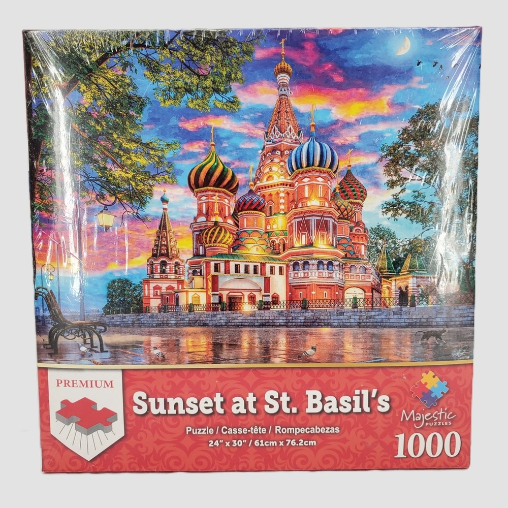 Majestic Puzzles Sunset at St Basils 1000 Piece Jigsaw Puzzle 24x30 70-11032 New